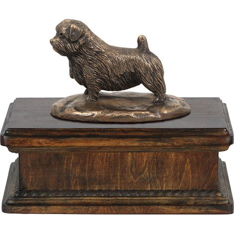 Norfolk Terrier - urna para cenizas de perro, urna clásica con estatuilla, elegante urna con un perro de Art-Dog (1/5)