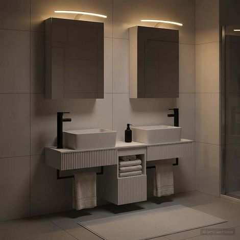 vidaXL Juego de Muebles de Baño 5 uds. Blanco Madera de ingeniería (1/5)