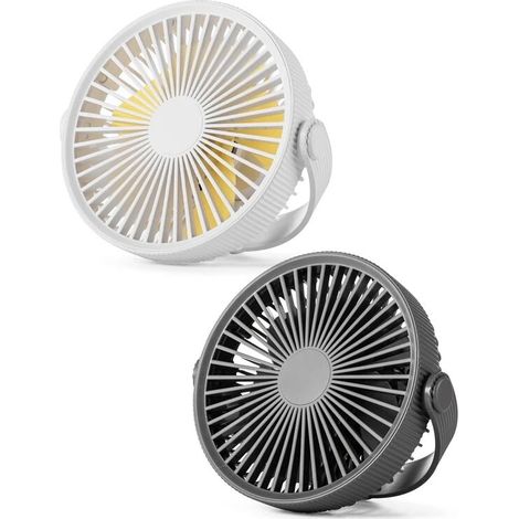 Ventilateur de camping, de randonnée et de nature, ventilateur USB, ventilateur de plafond sans fil, circulateur pour le camping, noir (1/5)