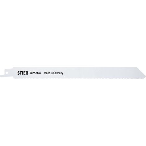 STIER Säbelsägeblatt, 5 Stück, ST4434, Schnittlänge 210 mm, Zahnteilung 1,8-2,5 mm, perfekt für Holz- und Metallschnitte, präzise und langlebig für vielseitige Anwendungen