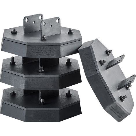 VEVOR RV Leveling Pads, 4-Pack Rubber Trailer Jack Pads, Each with 5000 lbs Capacity, Standard Jack Stabilizer Pad with Large Surface Area, Ideal for Scissor Jack Feet 5th Wheels Class A/C Motorhomes (1/5)