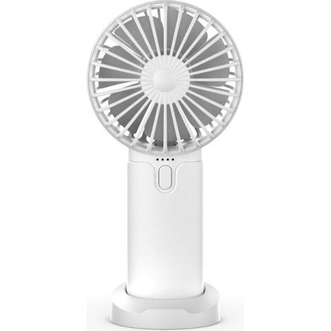 USB Rechargeable Ventilateur à Main, Batterie 5200mAh Mini Ventilateur Silencieux avec 3 Vitesses Réglable Portable Fan Bureau et Voyage(Blanc) (1/5)