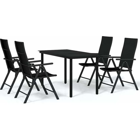 Maison Exclusive - Set da Pranzo da Giardino 5 pz Nero (1/5)