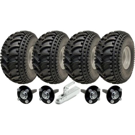 Kit Remolque Doble Eje - WANDA - P308 - 22x11.00-8 - Carga 620kg - Enganche Acero