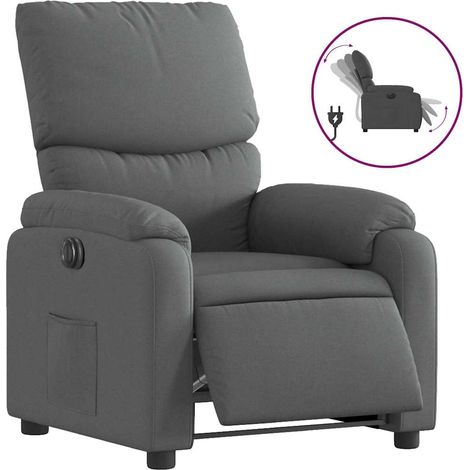 Maison Exclusive - Poltrona Elettrica Reclinabile Grigio Scuro in Tessuto