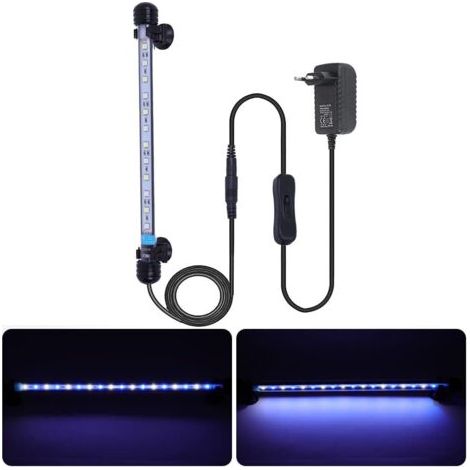 28cm LED Éclairage Aquarium Lampe Tube Étanche Lighting Plongée A Economie D'energie Fish Tank Décoration avec Télécommande，lampe à économie d'énergie d'éclairage à LED blanche, pas de bruit