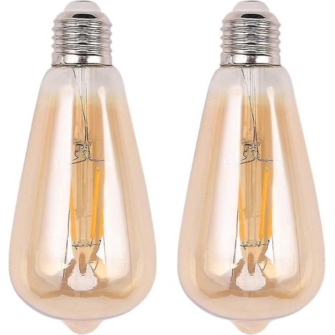 2x Dimmbare E27 4W Retro Vintage Glühlampe ST64 COB LED-Lampengehäuse (1/5)