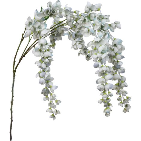 Glycine artificielle en fil de fer, tissu en soie, fausse fleur de vigne pour décoration de mariage et de maison, longueur 97cm, gris (1/5)