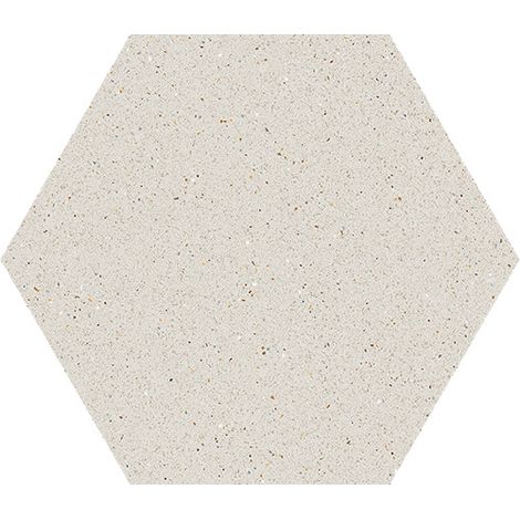 Carrelage sol / mur hexagonal effet terrazzo grand format blanc 51,9x59,9 cm MICRA Hexagono Blanco (vendu par boite de 0,93m2) (1/3)