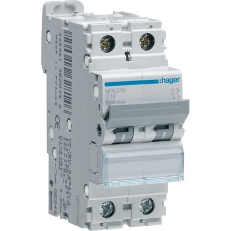 Hager Disjoncteur magnétothermique 16 A Courbe C Blanc (1/2)