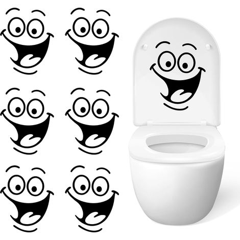 6 feuilles stickers WC DIY drôles, autocollants amovibles frigo/toilette/salle de bain (1/5)