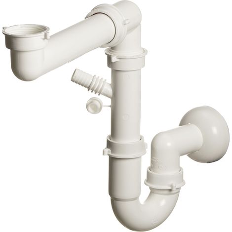 Solido Raumspar-Siphon DN40x6/4 + DN50, Kunststoff, universell verwendbar, weiß, 1 Stück (1/2)