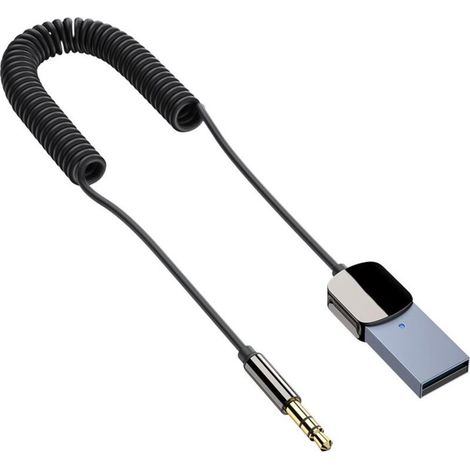 Car Bluetooth Receiver, Aux Bluetooth 5.0 USB Adapter with 3.5mm AUX Jack and Plug and Play USB Adapter (1/5)