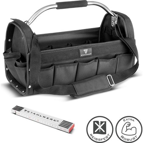 STAHLWERK Borsa portautensili con 18 tasche esterne 10 tasche interne Borsa da idraulico