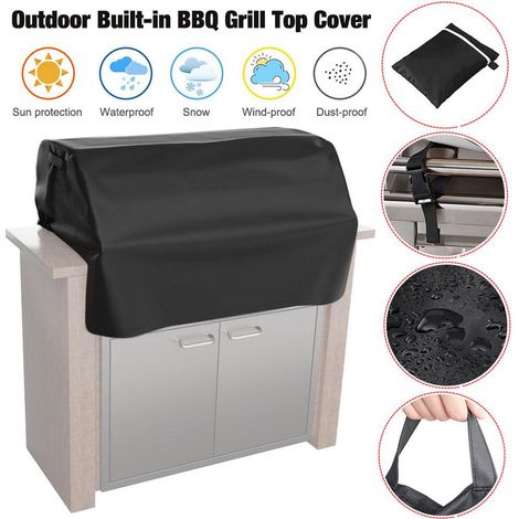 LAN noir12230 Housse imperméable et anti-poussière en aluminium 210d pour mobilier de terrasse extérieur, housse pour bac à sable rond, housse pour trampoline, housse pour piscine gonflable ronde. (1/5)