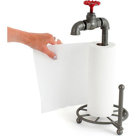 Paper towel holder - Pipeline - Metal - 45x21x24 cm - Iron - Unique design