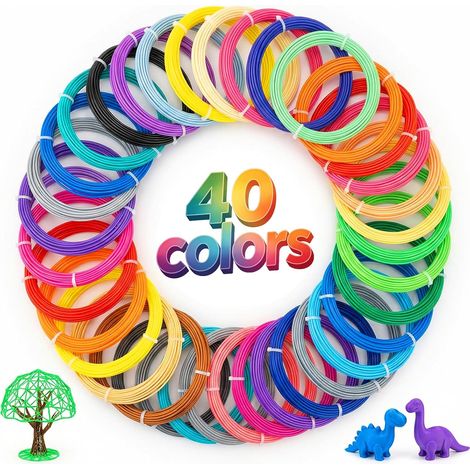 40 Couleurs Filament Stylo 3D,1,75 mm PCL Recharge 3D Pen Filament pour Basse Température,Total 200M pour Fil Stylo 3D,Incompatible avec 3D Doodler Start + Pen (1/5)