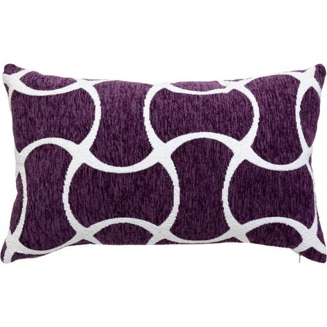 Housse de Coussin Chenille "Jeni" 30x50cm Violet (1/5)