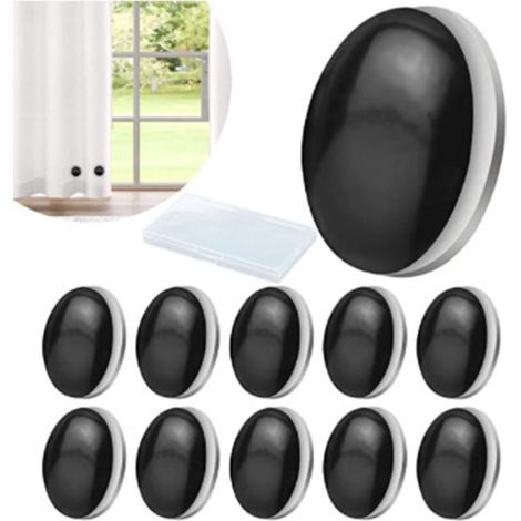10 Pièces Poids de Nappe de Table Exterieur, Poids pour Rideaux Magnétique, Poids pour Nappe avec Aimant en pour Pique Nique,(noir)，Diamètre : 4 cm (1/5)