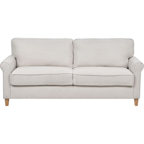 Sofá 3 plazas tapicería de tela asiento con muelles ensacados beige claro Ronneby (1/5)