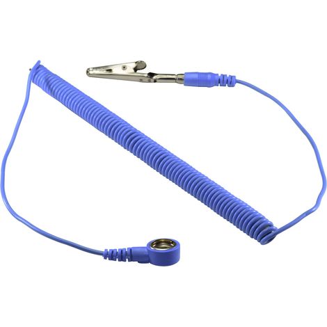 TRU COMPONENTS SpKL-10-183-SK ESD-Erdungskabel 1.83 m Druckknopf 10 mm, Krokodilklemme