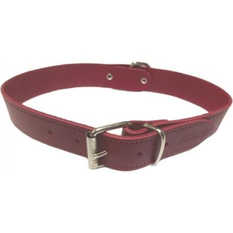 COLLAR CUERO LISO 25x550mm.ROJO