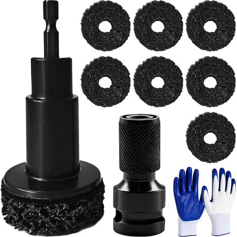 Kit de nettoyage et de réparation de jantes avec 7 entretoises, outil de nettoyage de moyeu de roue et 7 disques abrasifs, élimination rapide de la rouille pour boulons de roue et rotors, convient (1/5)