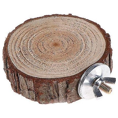 Plateforme de perchoir ronde pour cage à hamster, en bois, pour l'activité des oiseaux.