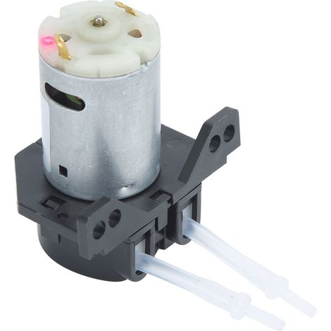 Pompe péristaltique multifonctionnelle miniature à angle droit 12 V CC pour liquide, pompe doseuse, pompe à tuyau (noire) (1/5)