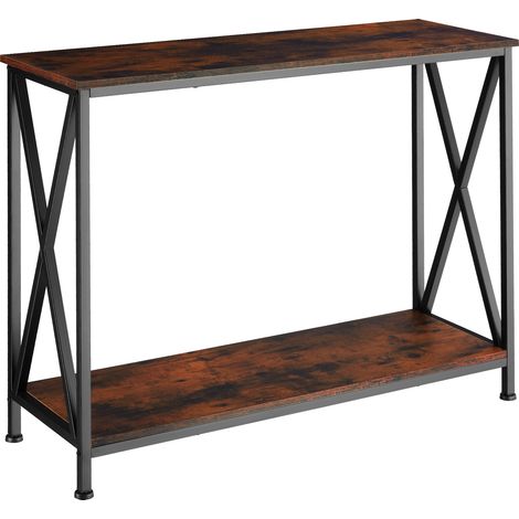 Table console Style industriel 100 x 35 80,5 cm Bois foncé (1/5)