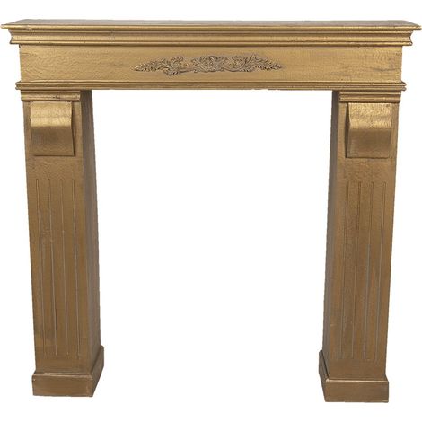 Encadrement de Cheminée Décoratif Design Classique Coloris Doré 100 x 22 x 99 cm - PANGIVO (1/3)