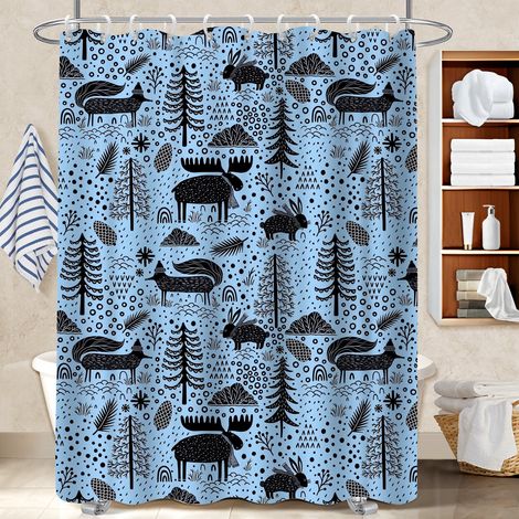 Rideau douche imperméable polyester 180x180 avec motif bâche polyester douche pour préparer la maison avant l’arrivée d’invités (1/5)