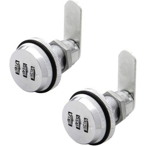 TAISHENGDA - Set mit 2 dreistelligen Zahlenschloss-Hebelschlössern, 19 x 30 mm, für Spinde, Schränke, Türen, Aktenschränke, Briefkästen und Schubladenelemente (silber) (1/5)