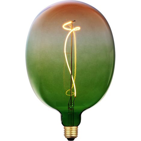 Bombilla LED Decorativa E27 4W 1800K Filamento Óvalo Degradado Verde y Naranja