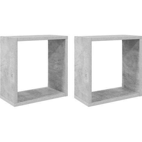 vidaXL Estantes cubo de pared 2 unidades gris hormigón 30x15x30 cm (1/2)