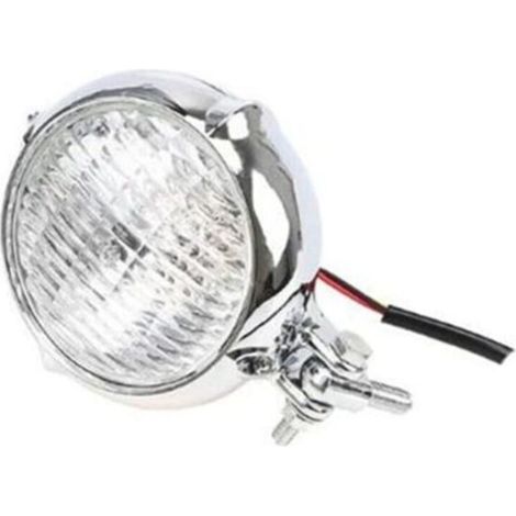 Luz de moto retro eléctrica, 3.5", vidrio galvanizado blanco, estilo vintage (1/4)
