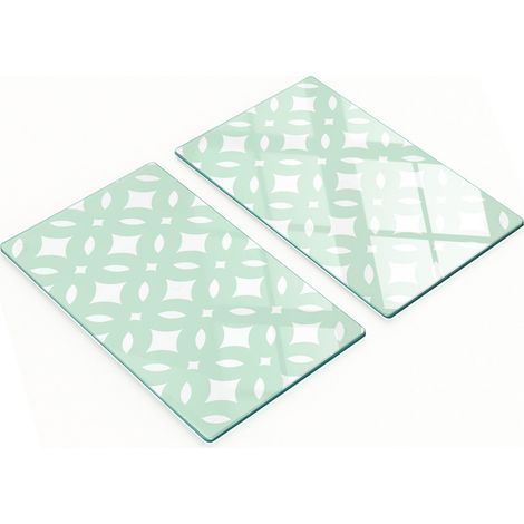 Tableros de vidrio elegantes y duraderos con estampado de formas geom茅tricas, 2x30x52 cm.