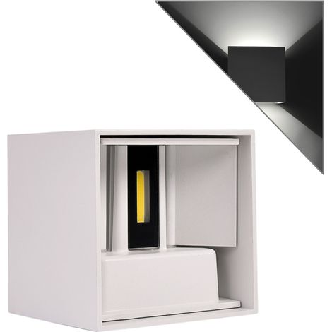 APPLIQUE LED CUBO BIANCO 10W CON LUCE FREDDA 6500K° - ILLUMINAZIONE REGOLABILE PERFETTA PER AMBIENTI ESTERNI IP65 (1/5)