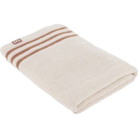 Toalla de baño a rayas 70x130 cm 100% algodón - moca marfil - Tendance (1/4)