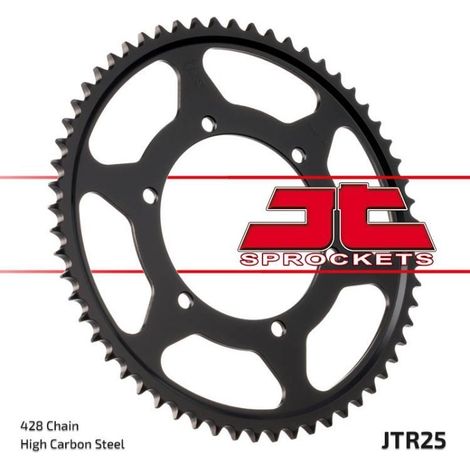 JT R25-60, pignone posteriore in acciaio da 60 denti, misura 428