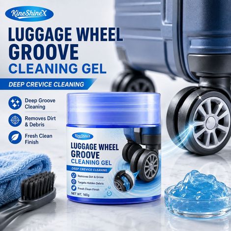 KineShineX Luggage Wheel Groove Cleaning Gel deeply cleans wheel grooves, removing dust, hair, dirt, and grime. (1/4)