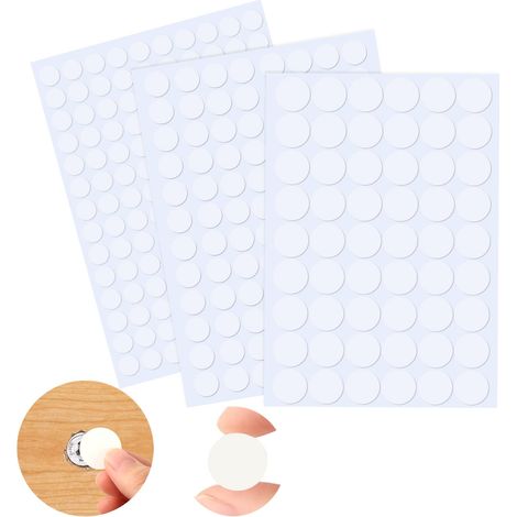 290 Pièces Cache Vis Blanc, 12mm/15mm/21mm PVC Cache Trou Meuble Adhesif Pour Armoires Murales, Bureaux Et Réparations de Meubles (1/5)