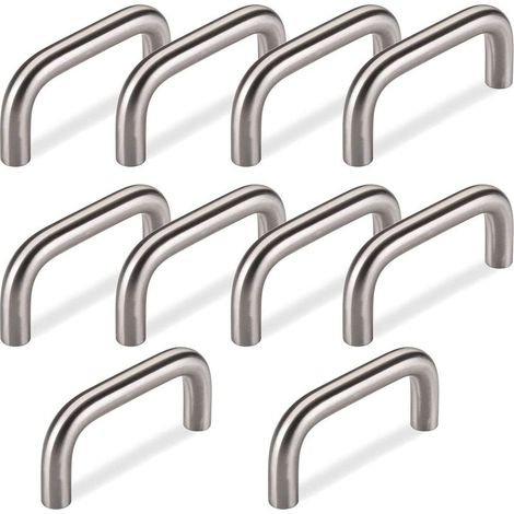 10 x Maniglia ad arco BG03E in vero acciaio inossidabile massiccio Ø 10 mm / Interasse 64 mm / Maniglia a staffa per porta (1/4)