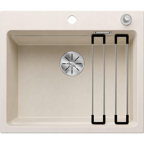 BLANCO ETAGON 6 Lavello in granito in silgranito bianco morbido Tipo di montaggio: montaggio superiore per armadi base larghi 60 cm concetto di sistema ben studiato con guide ETAGON versatili (1/5)