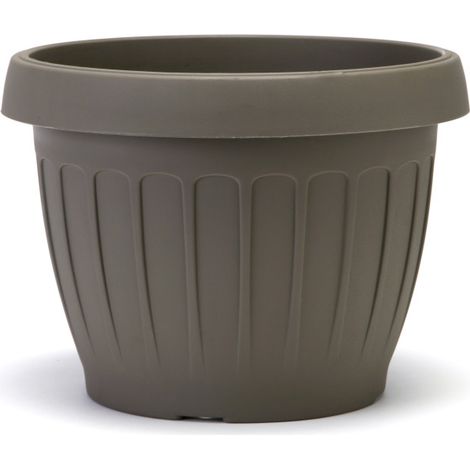 Pot de fleurs Terra en plastique - Gris - D 30 cm - 9,5L - Livraison gratuite (1/3)