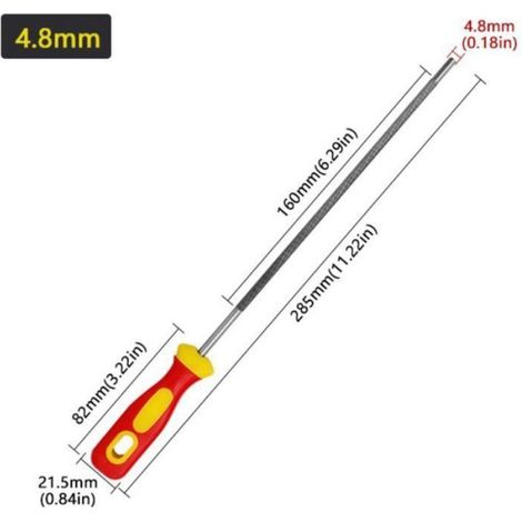 Lime Tronconneuse - 3 Tailles 4 mm 4 8 mm 5 5 mm - Pour Affûtage Chaîne Tronçonneuse - Kit Portable avec Poignée - 3 Pièces (1/4)