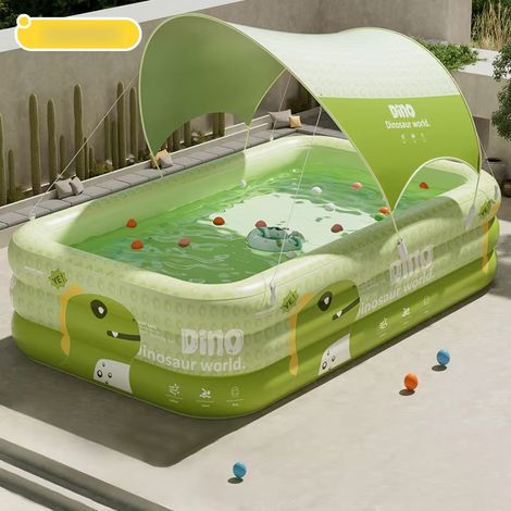 Piscine gonflable avec toit, piscine de jardin, piscine hors-sol pour enfants, idéale pour le jardin, piscine d'été (2,1 m, avec auvent) (1/5)