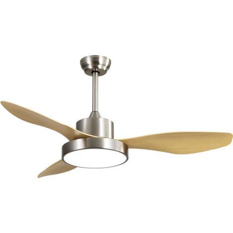 Ventilatore da soffitto DC Hayate 48W Nichel Faggio (1/4)