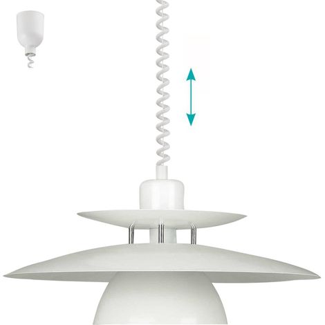 Lampadario A Sospensione Moderno Brenda Policarbonato Bianco 1 Luce E27 (1/5)
