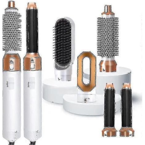 Appareil de coiffure 5 en 1 Airwrap, brosse à air chaud, sèche-cheveux, lisseur (Or blanc) (1/5)